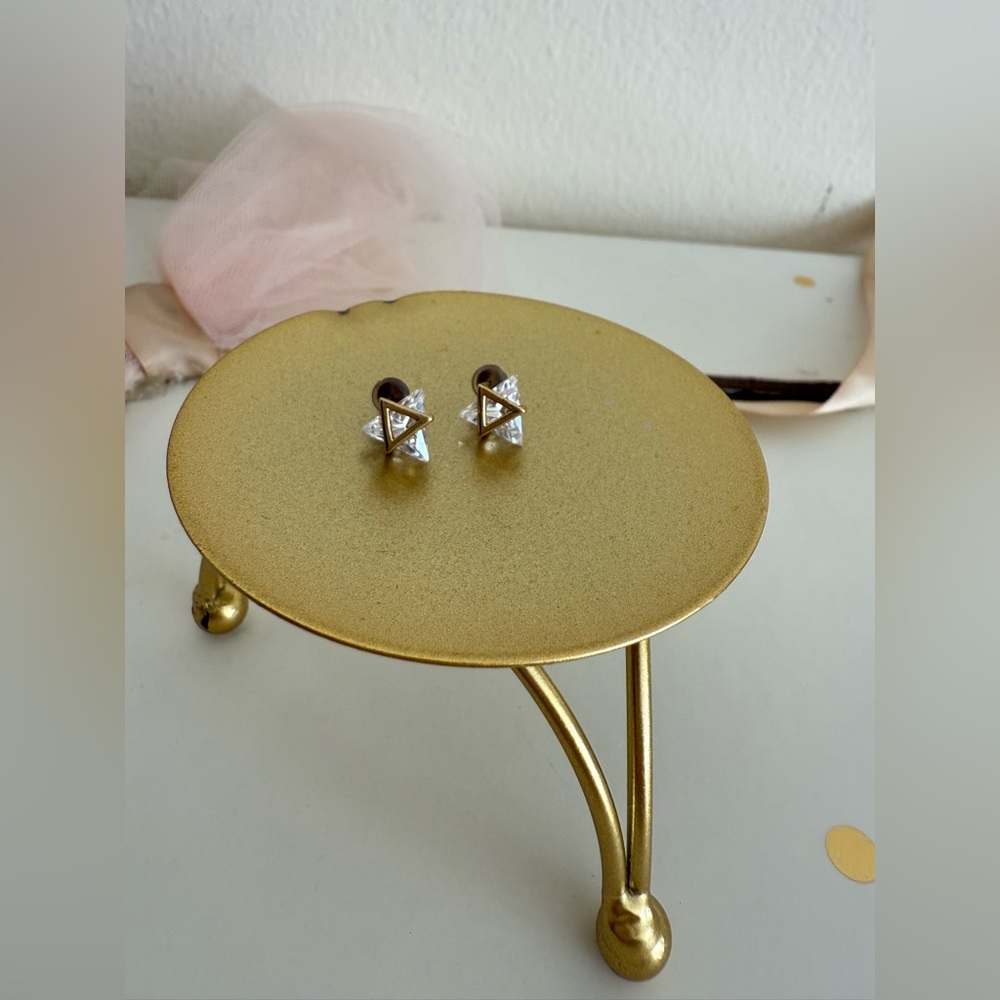 Gold and Silver Geometric Stud Earrings